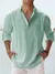 Camisa de linho de algodão masculina manga longa gola casual preto br - comprar online