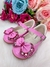 Sapatilha Flor Di MIla Baby Rosa Chiclete Com Pink Lacinho Strass