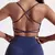 Cor sólida ginásio yoga roupa interior feminina alças traseiras cruzadas sutiã de fitness alta resistência apertado esporte superior abrangente com almofada no peito na internet
