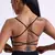 Cor sólida ginásio yoga roupa interior feminina alças traseiras cruzadas sutiã de fitness alta resistência apertado esporte superior abrangente com almofada no peito