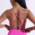 Cor sólida ginásio yoga roupa interior feminina alças traseiras cruzadas sutiã de fitness alta resistência apertado esporte superior abrangente com almofada no peito - comprar online