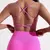 Cor sólida ginásio yoga roupa interior feminina alças traseiras cruzadas sutiã de fitness alta resistência apertado esporte superior abrangente com almofada no peito