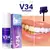 V34 roxo dentes branqueamento creme dental remover manchas de placa limpeza higiene oral ferramentas de lixívia dental respiração fresca beleza saúde - comprar online