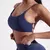 Imagem do Cor sólida ginásio yoga roupa interior feminina alças traseiras cruzadas sutiã de fitness alta resistência apertado esporte superior abrangente com almofada no peito