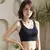 Sexy feminino topos de volta cruz cinta regata push up correndo sutiã esportivo respirável macio fitness beleza cor sólida yoga sutiã