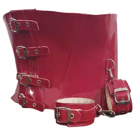 Corset Charol con Hebillas y Esposas - comprar online