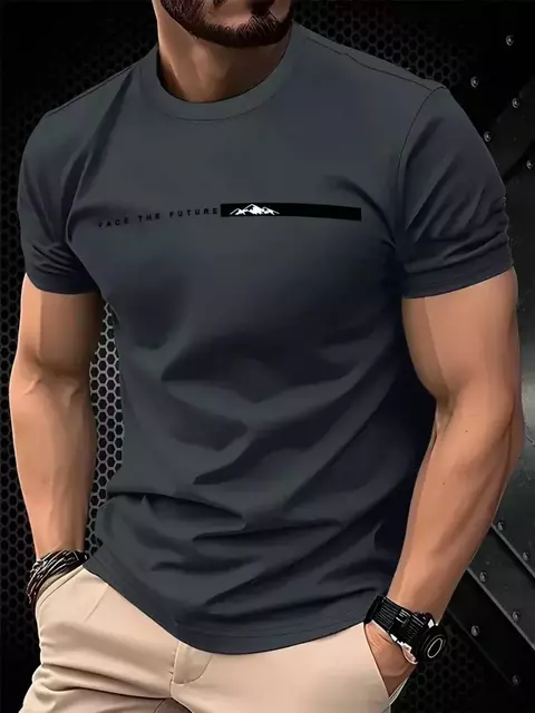 Verão masculino casual esportes solto oversized simples carta padrão impresso