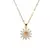 Colar de cor dourada senhoras luz estilo luxo flor pingente incrustado - Wesol