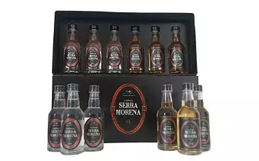 KIT CACHAÇA SERRA MORENA OURO & PRATA 50ML