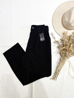 Pantalon c/elastica Negro Rayado en internet
