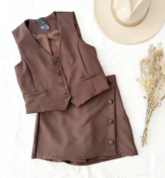 short pollera chocolate