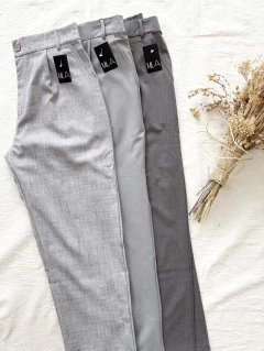 pantalon c/ elastico gris jaspeado - MILA