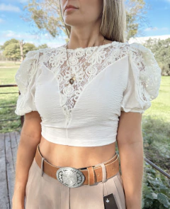 Top de tul con flores - comprar online