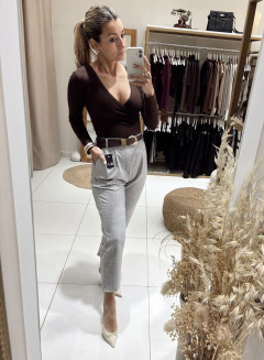 pantalon c/ elastico gris jaspeado