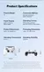 Pxn p5 bluetooth gamepad 1000hz hall gatilho rocker tri-mode bateria de longa du