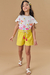 Conjunto Infantil Kukie Alecrim Short Amarelo