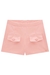Short Infanto Juvenil Rosa Em Couro Eco Kukie