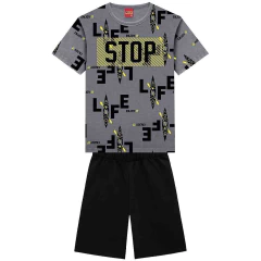 Conjunto Infantil Masculino Kyly Grafite Stop