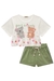 Conjunto Infantil Kukie Alecrim Short Verde