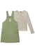 Conjunto Salopete em Sarja e Blusa Cotton Trabalhado na internet