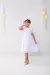 Vestido Infantil Branco Tule Bolinhas