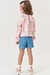 Conjunto Infantil Kukie Rosa Manga Longa e Short Saia na internet