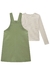 Imagem do Conjunto Salopete em Sarja e Blusa Cotton Trabalhado