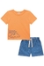 Imagem do Conjunto Infantil Masculino LucBoo Laranja Jeans