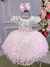Vestido De Festa Infantil Rosa com Prata - comprar online