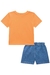 Conjunto Infantil Masculino LucBoo Laranja Jeans na internet