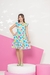 Vestido Infantil Menina Azul Claro Floral - comprar online