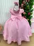 Vestido Infantil Longo Rosa Laço - Brilha Infância - Moda Infantil
