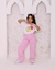 Calça Wide Leg Infantil Rosa na internet