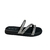 Slide Flat Beira Rio Papete Strass 8488 Brilho Preto.Prata