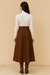 Saia Midi Feminina Elegante Alfaiataria E Cintura Alta - comprar online