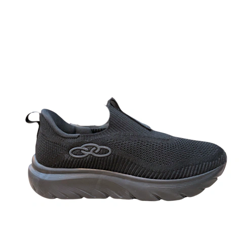 Tênis Olympikus Clic Slip On Confortável Knit Preto-Preto