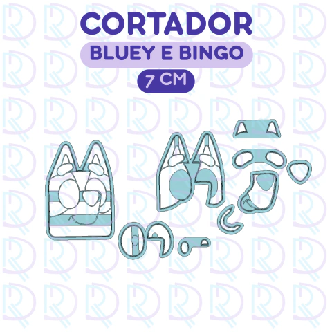 Cortador Rosto Bluey e Bingo - 7 cm