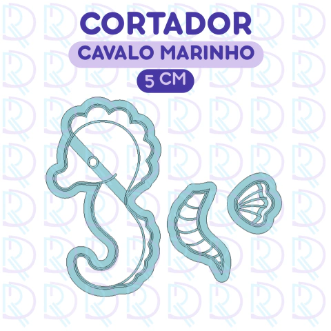 Cortador Cavalo Marinho (Fundo do Mar) - 5 cm