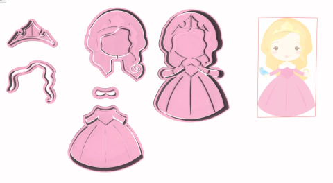 CORTADOR PRINCESA AURORA CUTE - 6 CM