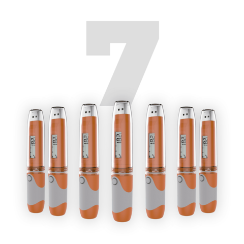 Datalogger de Temperatura RC-51 Tipo Caneta com Geração de Relatório em PDF Automático Kit com 7 Unidades