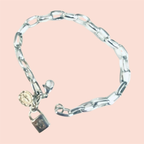 AR474.Pulseira Consagração a Maria em Aço Inoxidável Cadeia - comprar online