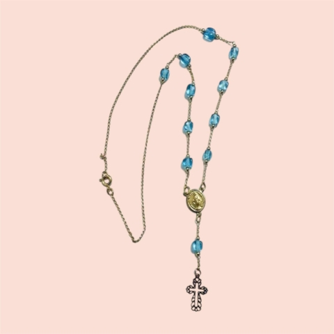 AR412.Gargantilha de Vidro c/ Dourado - comprar online