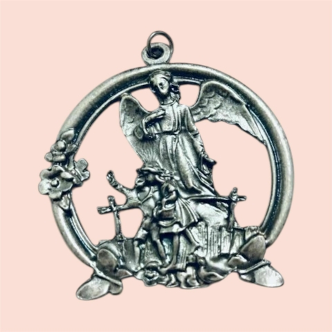 AR745.Medalhão Anjo da Guarda - Níquel Velho - comprar online
