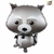 GLOBO METALIZADO FORMA MAPACHE 48 x 65cm APTO HELIO - comprar online