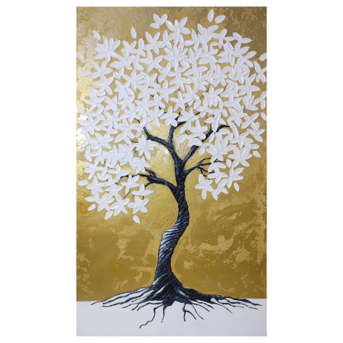 Cuadro de árbol floral con textura