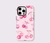 Capinha Decorada Com Estampa de Laço e Cereja Rosa Coquette para Iphone 08