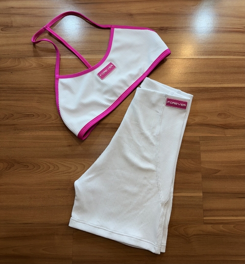 Conjunto Short Canelado Pink - Forever