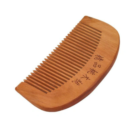 Pente de Madeira Mogno Para Barba Bigode 10cm