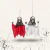 Kit Caveira Vermelha e Branco Suspensa para Pendurar 32x30cm Decoração Halloween Dia das Bruxas
