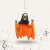 Caveira Laranja Suspensa para Pendurar 32x30cm Decoração Halloween Dia das Bruxas
